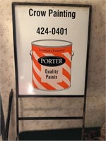 2 sided metal Porter Paints sign- sign itself is l