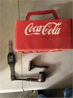Coke carrier, pipe , watch and vintage razor