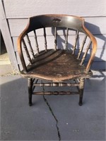 Antique captains/ court house chair with handcuff