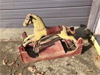 Antique horse- children’s riding toy made of woods