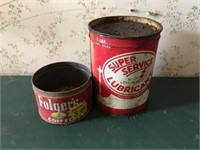 Lot of 2 vintage advertising cans