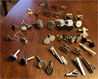 Large lot of cuff links and tie tacks