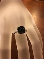 Black sterling silver ring