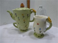 Set - Tea Pot with Cup & Mug - Good Condition