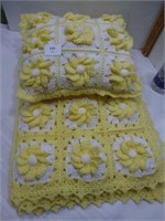 NEW Hand Crochet Baby Crib Blanket / Pillow