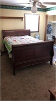 Queen size wooden sleigh bed frame, box spring &