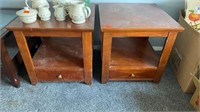 Two Wooden End Tables