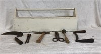 Vintage tool box and tools