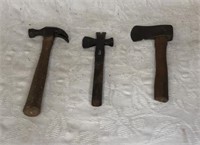 Antique hatchet, multi-too, & claw hammer