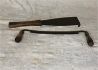 Antique sugar cane knife and draw knife