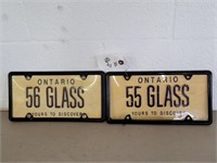 2 Pc. 55 Glass, 56 Glass License Plate Plastic