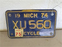 74 Mich Cycle License Plate