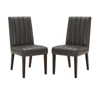 Chair w Solid Wood Legs, Nailhead Trim, Set of 2