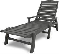 POLYWOOD Nautical Arms Chaise, Slate Grey