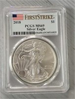 First Strike 2018 Silver Eagle: PCGS MS69