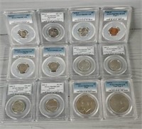 (12) U.S. PCGS Graded Coins w/ Case