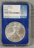 2019 Silver Eagle NGC MS70: First Day Issue