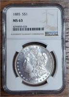 1885-P Morgan Dollar: NGC MS63