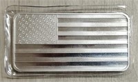 10-Ounce Silver Bar: American Flag