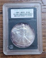 1993 Silver American Eagle: INB MS70