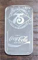 One Ounce Silver Bar: 75th Anniversary Coca-Cola
