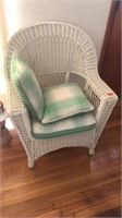 Wicker chair & cushions