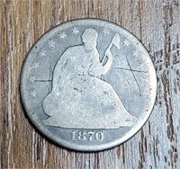 1870 U.S. Seated Liberty Half Dollar