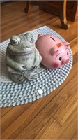 Piggy Bank & Frog Decoration