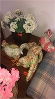 Flower pot, pillow roosters
