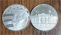 (2) One Ounce Silver Rounds: Trump