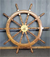 Vintage Wood Ship Wheel Large & Very Heavy