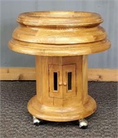 Vintage Mid-Century Modern Wood Clock End Table