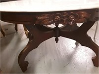 ANTIQUE MARBLE TOP OVAL TABLE