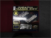 Glass and wood game set