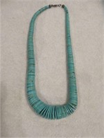 HEAVY TURQUOISE NECKLACE WITH STERLING SILVER