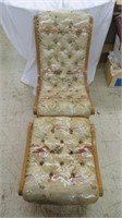 VINTAGE OCCUPIED JAPAN TUFTED SILK OBI CHAIR AND