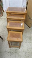 4PC MID CENTURY ORIENTAL STYLE NESTING TABLES OF