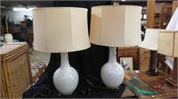 PAIR 1950'S JAPANESE CAMELIA FLOWER LAMPS 31"T