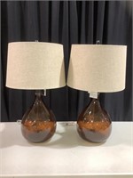 Pair of glass lamps