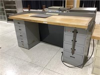 Solid wood top desk