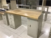 Solid wood top desk