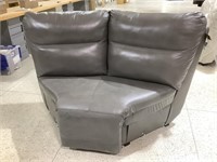 Grey leather sectional wedge