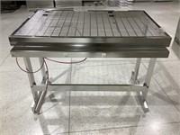 Stainless steel rod desk (missing foot)