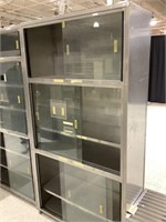 Stainless steel cabinet with sliding doors