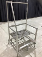 Industrial stainless steel rolling step ladder