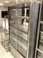 2 - sided stainless steel cabinet w/ sliding doors