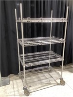 Rolling stainless steel rod rack