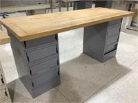 Solid wood top desk (cracked wood)