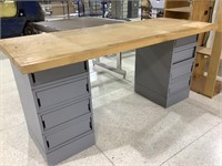 Solid wood top desk (with crack)