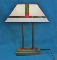 Leaded Slag Glass Table Lamp